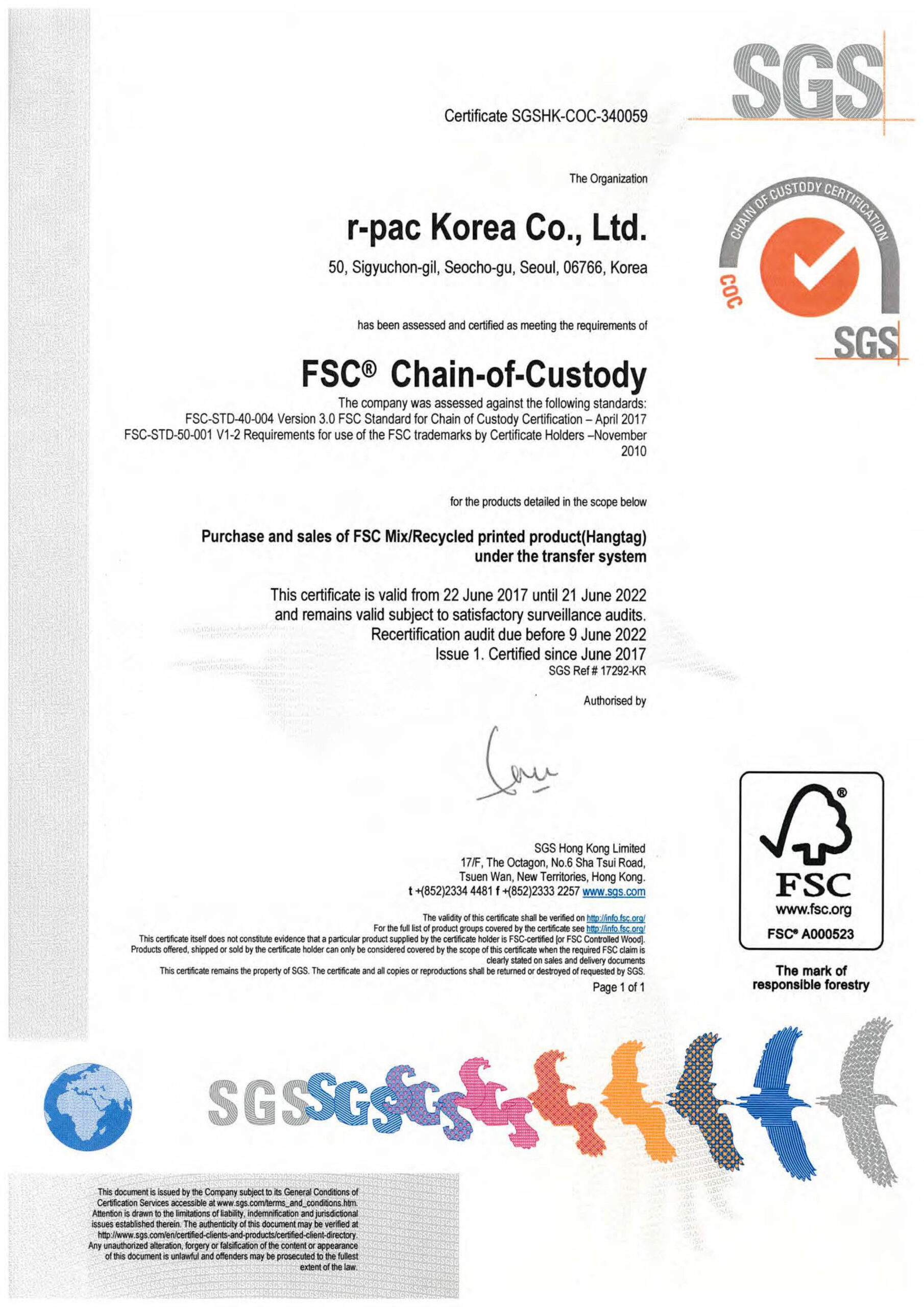 FSC Certificates 01